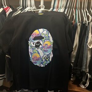 Black Graphic T-Shirt. Bape xl shirt